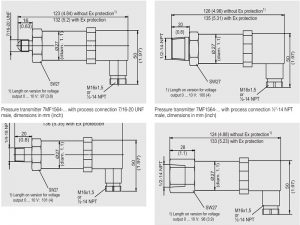 Thông số kích thước cảm biến áp suất Siemens 7MF1564